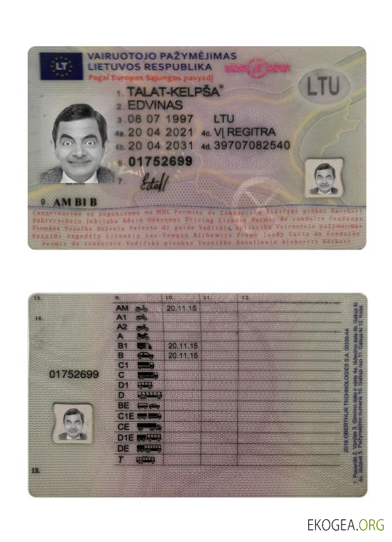 Lithuania driving license 2021 present